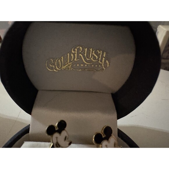 Vintage Mickey Mouse Enamel Cufflinks Walt Disney Productions Gold Tone - Picture 3 of 4